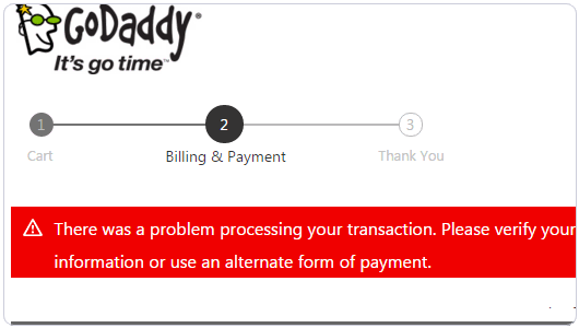 Godaddy支付寶付款失敗