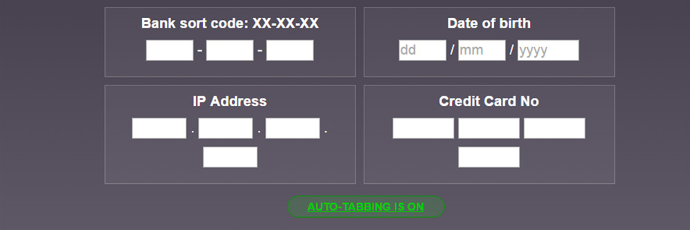 tab date input fields