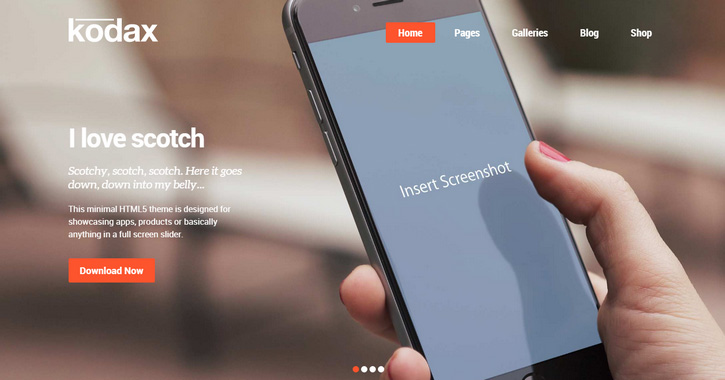 Kodax - Full Screen Landing Page