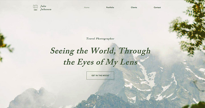 Travel Photography Nature Inspired Website