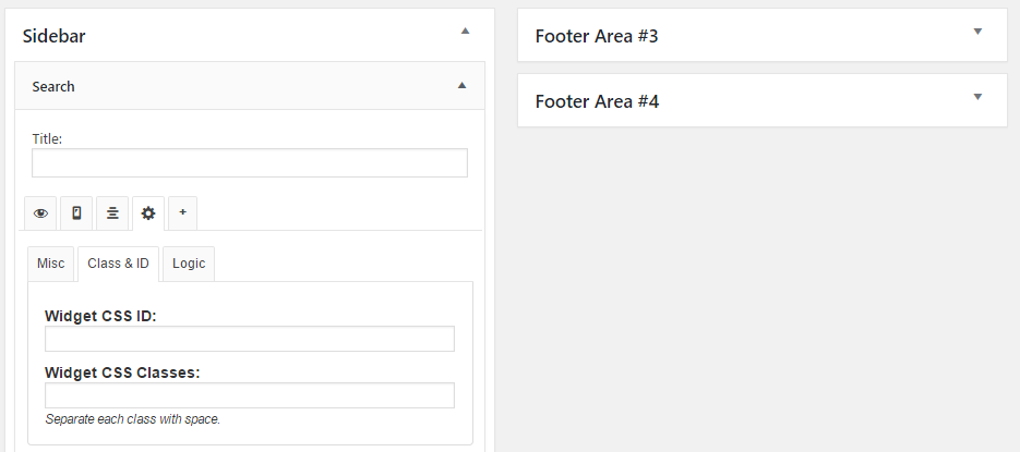 Setting up custom IDs and classes for your widgets.