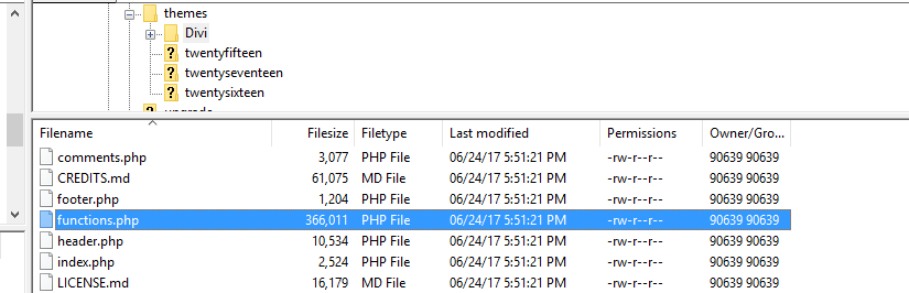 你的functions.php文件。